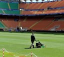 Los preparativos de San Siro para la Champions en imágenes