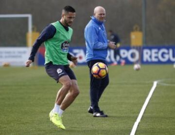 Primer entrenamiento del Pepe Mel como entrenador del Deportivo de la Coruña 