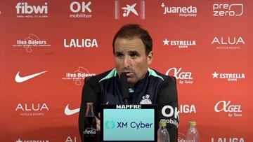 Jagoba Arrasate, entrenador del Mallorca, en la rueda de prensa previa a la eliminatoria de Copa contra el Pontevedra.