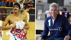 Mark Spitz cuando gan&oacute; sus medallas de oro en M&uacute;nich 1972, y en la actualidad. 