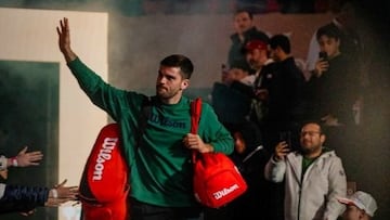 Javi Garrido en una de sus previas de partido