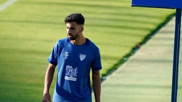 Juande, en un entrenamiento con el Málaga.