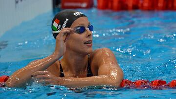 La nadadora italiana Federica Pellegrini, tras una carrera en los Europeos de Natación de Londres en 2016.