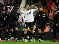 Hugo Duro celebra un gol.