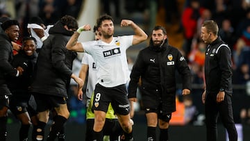 Hugo Duro celebra un gol.