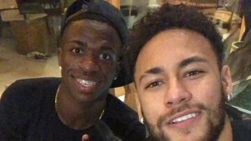 Neymar chills with Real Madrid's Vinicius Junior in Brazil