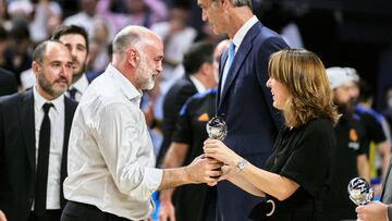 MADRID, SPAIN - JUNE 19: Pablo Laso coach of Real Madrid  during the Liga Endesa match between Real Madrid and FC Barcelona at Wizink Center on June 19, 2022 in Madrid, Spain. (Photo by Sonia Canada/Getty Images)