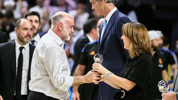 MADRID, SPAIN - JUNE 19: Pablo Laso coach of Real Madrid  during the Liga Endesa match between Real Madrid and FC Barcelona at Wizink Center on June 19, 2022 in Madrid, Spain. (Photo by Sonia Canada/Getty Images)