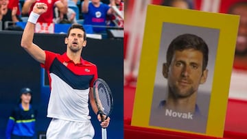 La divertida e imprevista reacción de Djokovic al perder al juego '?Quién es quién?'