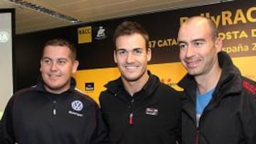 <b>LOS ESPAÑOLES. </b>La representación nacional en el rally: Lemes, Sordo y Pons (de izquierda a derecha).