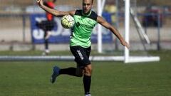 Cala, en un entrenamiento con el Getafe.