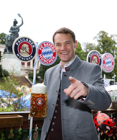 Manuel Neuer durante la fiesta del Oktoberfest celebrada en Múnich.
