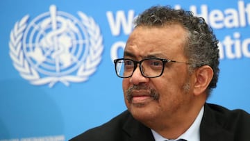 FILE PHOTO: WHO Director-General Tedros Adhanom Ghebreyesus attends a news conference on the coronavirus in Geneva, Switzerland, Feb. 24, 2020. REUTERS/Denis Balibouse/File Photo