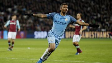 Manchester City's Gabriel Jesus celebrates