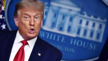 US President Donald Trump speaks during a press conference in the James S. Brady Briefing Room at the White House in Washington, DC on September 10, 2020. (Photo by Brendan Smialowski / AFP)