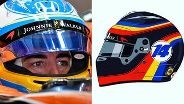 El casco que Fernando Alonso utilizar&aacute; en el GP de Estados Unidos.