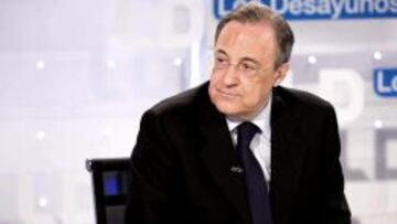 El presidente del Real Madrid, Florentino P&eacute;rez, durante su intervenci&oacute;n en Los Desayunos de TVE.