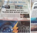 Original portada de un diario brasileño: “Bla, bla, bla, bla...”