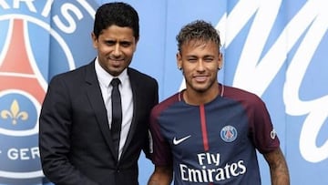 Al Khelaifi present&oacute; a Neymar como nuevo jugador del PSG.