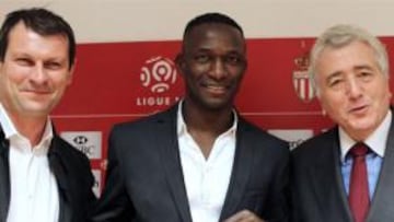 <b>Diarra</b>, durante su presentación con el Mónaco.