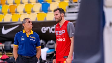 Scariolo, con Rudy en un entrenamiento.