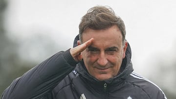 Carlos Carvalhal, técnico portugués del Celta durante un entrenamiento.