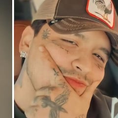 Christian Nodal presume sus nuevos tatuajes en el rostro