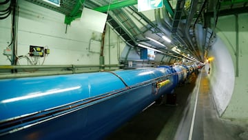 FILE PHOTO: The Large Hadron Collider (LHC) tunnel is pictured at The European Organization for Nuclear Research (CERN) in Saint-Genis-Pouilly, France, March 2, 2017. REUTERS/Denis Balibouse/File Photo