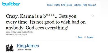 Sí, LeBron, es el karma