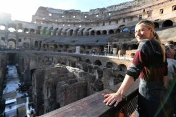 Sharapova entrena en el Coliseo de Roma