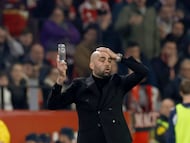 Claudio Giráldez durante el partido contra el Sevilla en el Sánchez Pizjuán.