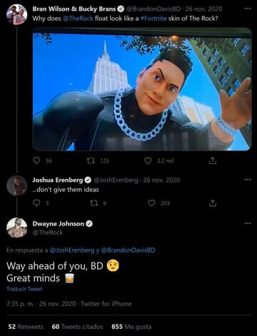 Este hilo de tuits sería la primera instancia de la posibilidad de que The Rock llegase a Fortnite