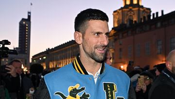 Novak Djokovic llega a la presentación de las ATP Finals en Turín.