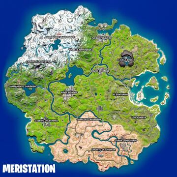 Mapa de la isla de Fortnite tras el parche 19.20