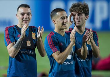 Lucas Vázquez, Iago Aspas y Odriozola. 