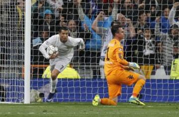 Cristiano tras marcar el 1-0 en el partido de vuelta de los cuartos de final de la Champions League. 