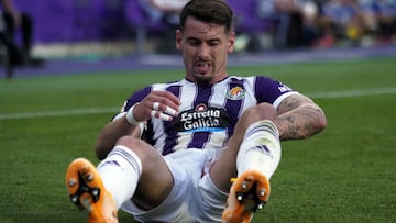 VALLADOLID, 20/08/21. PHOTOGENIC. PARTIDO DE LA LIGA SMARTBANK ENTRE EL REAL VALLADOLID Y EL REAL ZARAGOZA. LESION DE LUIS PEREZ