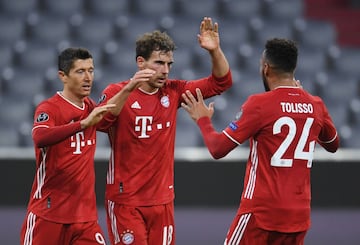 2-0. Leon Goretzka celebró el segundo gol bávaro.