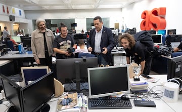 Carlos Elías, Jaime Barbosa, Tomás Roncero y Álvaro Rivas, en la visita de Alcalá Norte a Diario AS. 