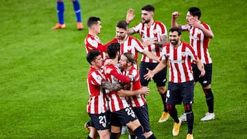 Raul Garcia of Athletic Club celebrating his goal with his teammates during the Spanish league, La Liga Santander, football match played between Athletic Club and Getafe CF at San Mames stadium on January 25, 2021 in Bilbao, Spain.
AFP7
25/01/2021 ONLY