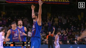 Vean la barbaridad de triple de Mirotic a falta de un minuto para el final