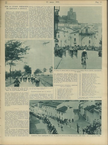 Recorrido por las mejores imgenes de la I Vuelta a Espa?a a travs de la edicin de AS Semanal de 1935.