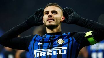 Mauro Icardi celebrando un gol con el Inter.