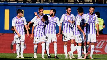 El Real Valladolid celebrando el gol de Leo Su¨¢rez en 2018.