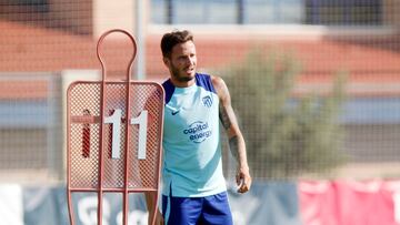 Saúl, en un entrenamiento del Atlético de Madrid