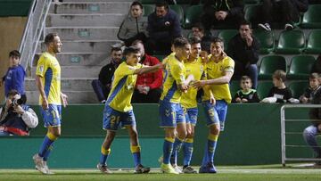 Las Palmas, en su última victoria en LaLiga SmartBank en casa del Elche.