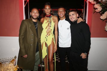 MBappé, Cindy Bruna, Verratti y Neymar.