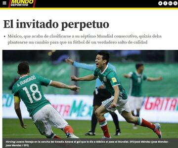 "El invitado perpetuo", el título del medio catalán tras la calificación de México.