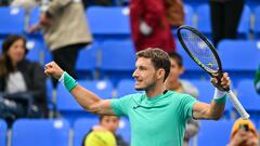 MONTREAL, QUEBEC - AUGUST 09: Pablo Carreno Busta of Spain celebrates his victory against Matteo Berrettini of Italy during Day 4 of the National Bank Open at Stade IGA on August 9, 2022 in Montreal, Canada. Pablo Carreno Busta of Spain defeated Matteo Berrettini of Italy 6-3, 6-2.   Minas Panagiotakis/Getty Images/AFP
== FOR NEWSPAPERS, INTERNET, TELCOS & TELEVISION USE ONLY ==