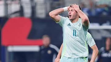 Santiago Gimenez of Mexico during the game international friendly between Mexican National team (Mexico) and Canada at AT-T Stadium, on September 10, 2024, Arlington, Texas, United States.